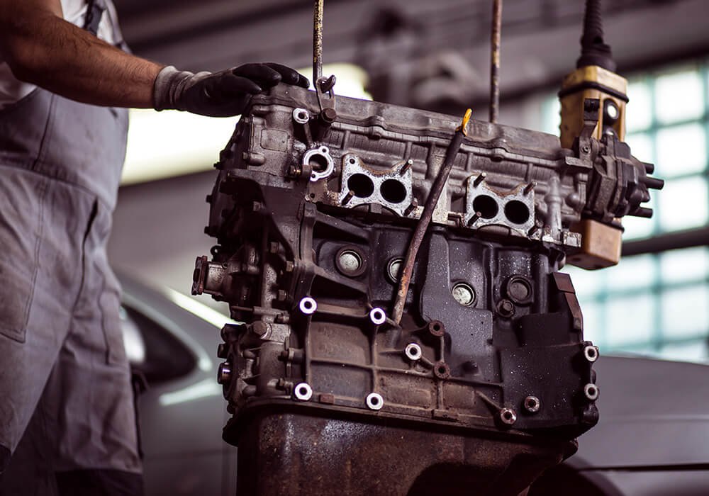 Engine block removed for diagnostics and repair at Makanga Auto Centre